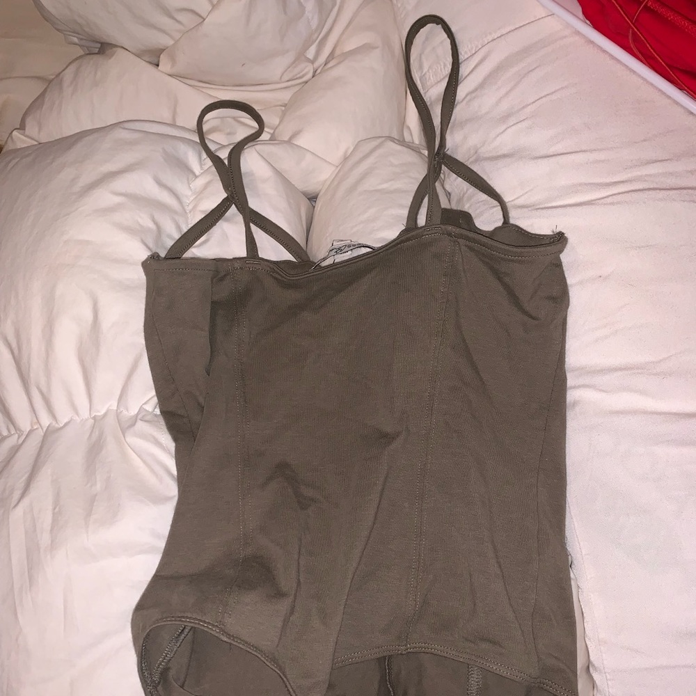 Olive green cut-out bodysuit